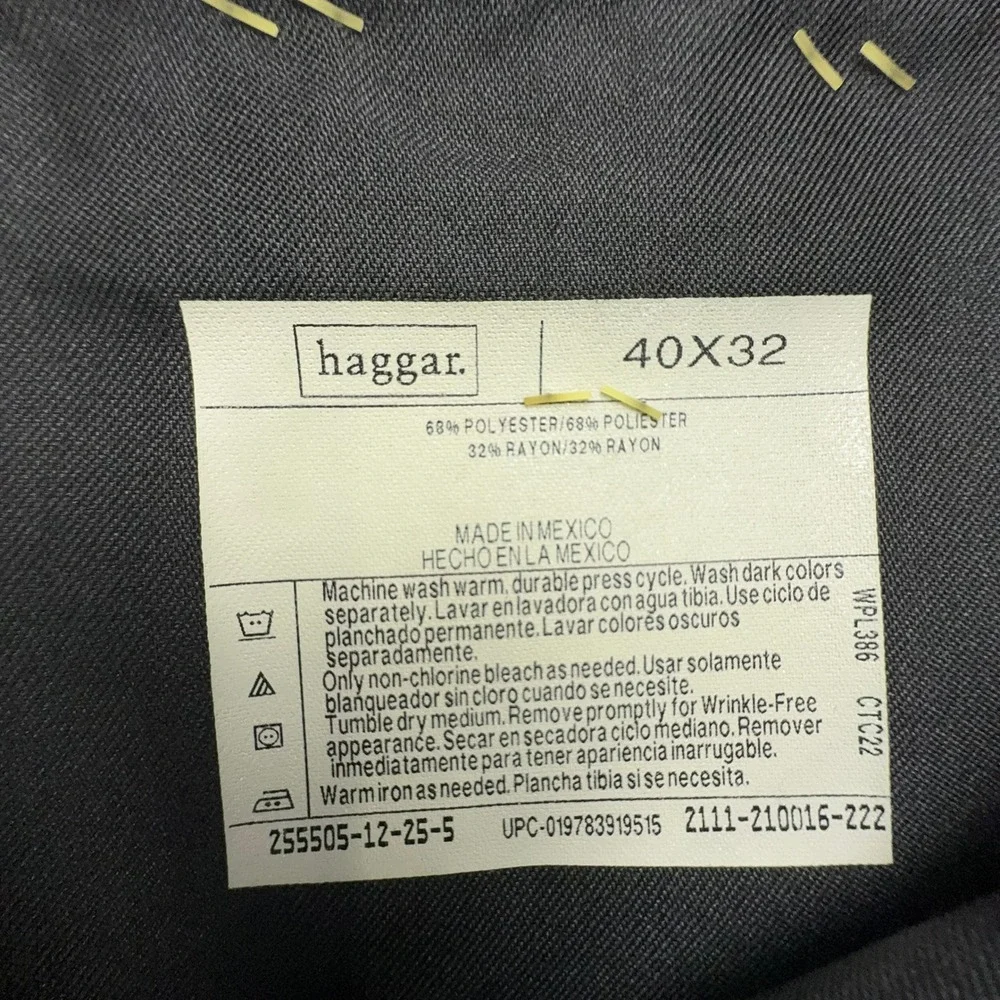 Haggar Black Label Men‎ 40x32 Navy Blue Pleated Cuffed Dress Pants NWT